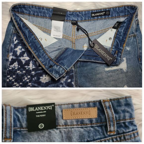 NWT|BLANKNYC The Perry Blue Denim Mom Shorts, 27 - Picture 4 of 6